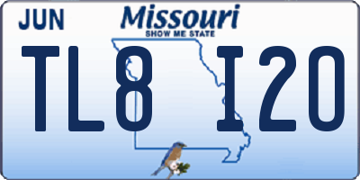 MO license plate TL8I2O