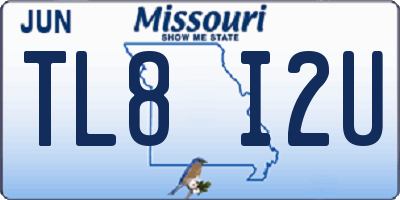 MO license plate TL8I2U