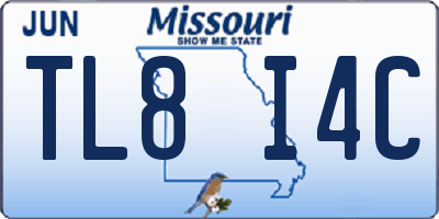 MO license plate TL8I4C
