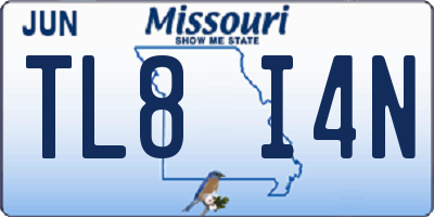 MO license plate TL8I4N