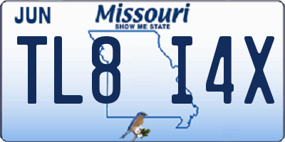 MO license plate TL8I4X