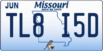MO license plate TL8I5D