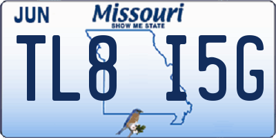 MO license plate TL8I5G