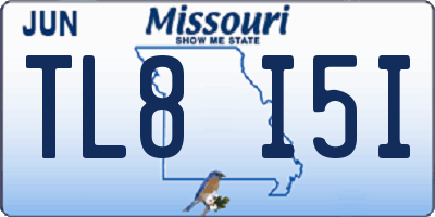 MO license plate TL8I5I