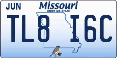 MO license plate TL8I6C