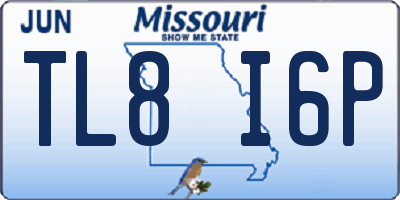 MO license plate TL8I6P