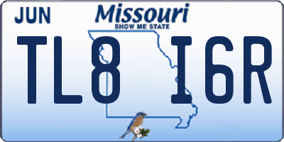 MO license plate TL8I6R