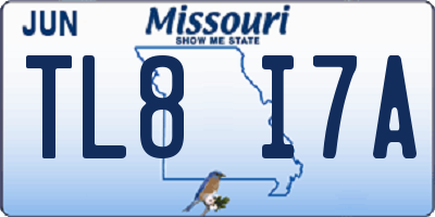MO license plate TL8I7A