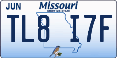 MO license plate TL8I7F