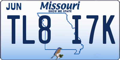 MO license plate TL8I7K