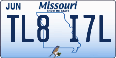 MO license plate TL8I7L