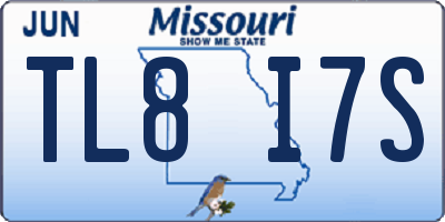 MO license plate TL8I7S