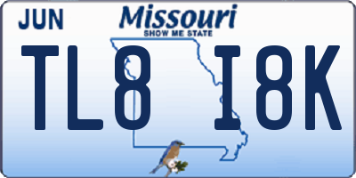 MO license plate TL8I8K