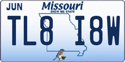 MO license plate TL8I8W