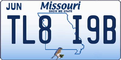 MO license plate TL8I9B