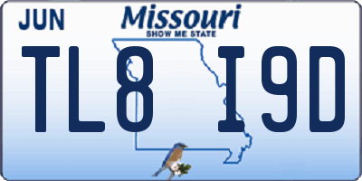 MO license plate TL8I9D