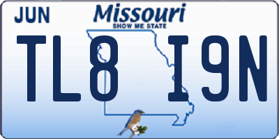 MO license plate TL8I9N