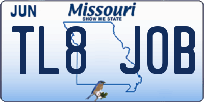 MO license plate TL8J0B