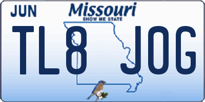 MO license plate TL8J0G