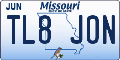 MO license plate TL8J0N