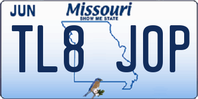 MO license plate TL8J0P