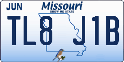 MO license plate TL8J1B