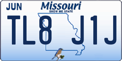 MO license plate TL8J1J