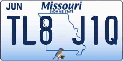 MO license plate TL8J1Q