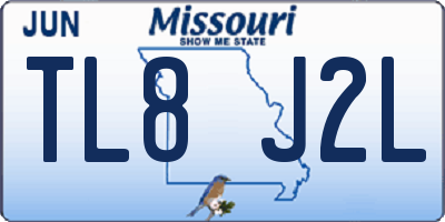 MO license plate TL8J2L