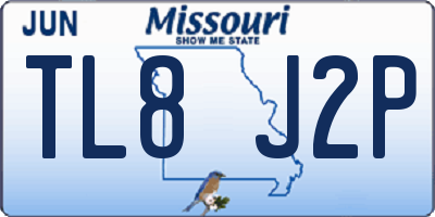 MO license plate TL8J2P
