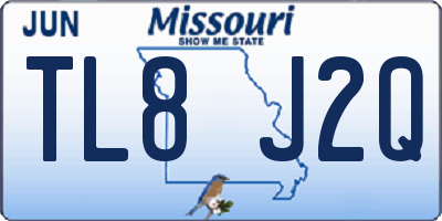 MO license plate TL8J2Q