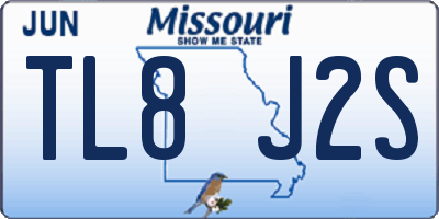 MO license plate TL8J2S