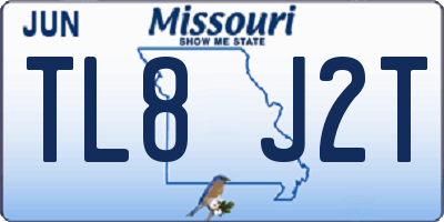 MO license plate TL8J2T