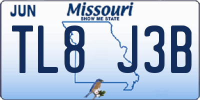 MO license plate TL8J3B