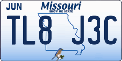 MO license plate TL8J3C
