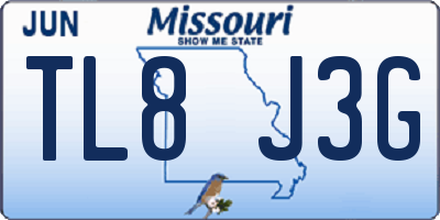 MO license plate TL8J3G