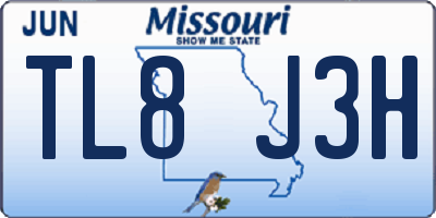 MO license plate TL8J3H