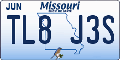 MO license plate TL8J3S