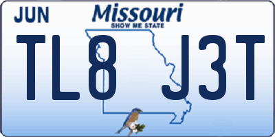 MO license plate TL8J3T