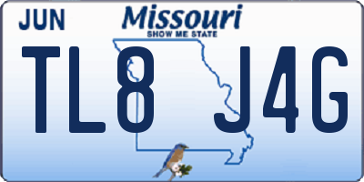 MO license plate TL8J4G