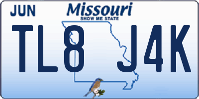 MO license plate TL8J4K