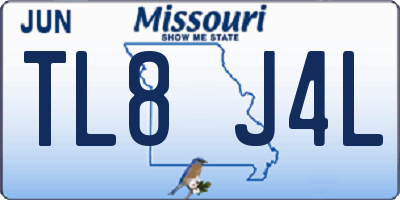 MO license plate TL8J4L