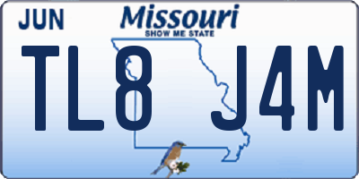 MO license plate TL8J4M