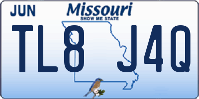 MO license plate TL8J4Q