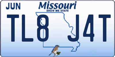 MO license plate TL8J4T