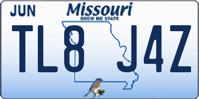 MO license plate TL8J4Z