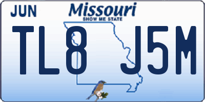 MO license plate TL8J5M