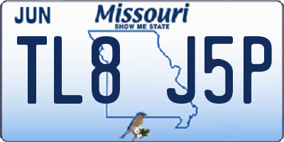 MO license plate TL8J5P