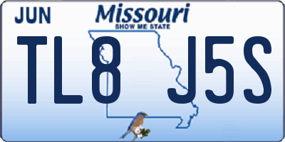 MO license plate TL8J5S