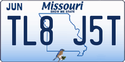 MO license plate TL8J5T